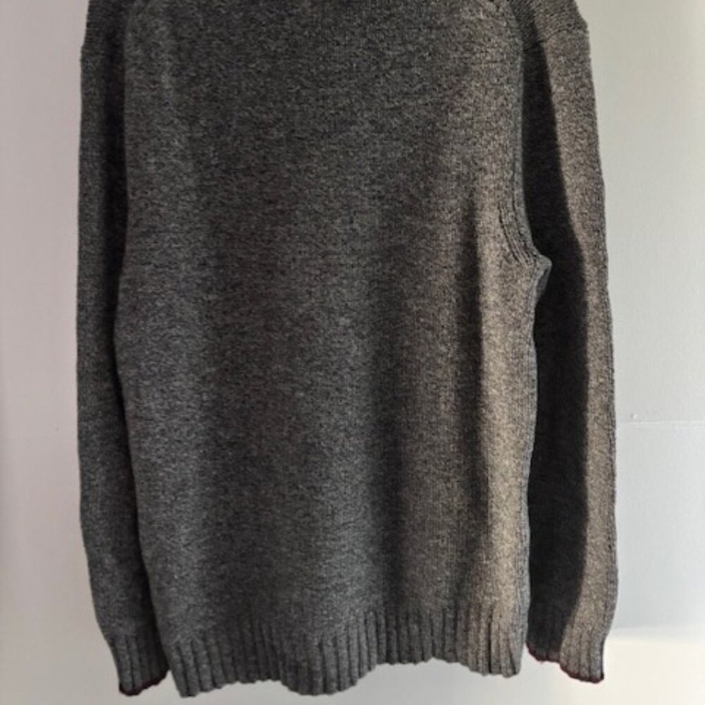 Banana Republic L Shawl Neck Sweater Gray Long Sleeve Cozy Luxe Preppy Knit - Picture 4 of 8